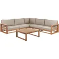 Beliani Lounge-Set, Taupe, Holz, 5-Sitzer, FSC 100%, Loungemöbel, Gartenlounge-Sets