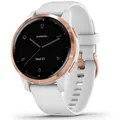 Garmin – Vívoactive 4S – GPS-vernetzte Multisport- und Gesundheitsuhr – Personalisierte Trainings – Musik am Handgelenk, Bezahlen – Langanhaltende Autonomie – 40-mm-Zifferblatt – Weiß/Rosa