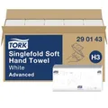 Essity Professional Hygiene Germany GmbH Tork Papierhandtücher H3 Advanced, 23 x 22,6 cm, 2-lagig, Weiße Falthandtücher für die Einzelblattentnahme, 1 Karton = 15 Bündel à 250 Tücher = 3750 Tücher 290143