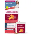 sanotact Eisen Komplex (100 Mini-Tabletten) • Mit 14mg hochdosiert, Kupfer, Folsäure, Vitamin C, B2, B6, B12 • Sofortwirkung bei Eisenmangel • Eisen für Blutbildung • 100% Vegan