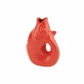 Gift Company Vase Monsieur Carafon S, Dekovase in Fisch-Form, Steingut Coral Red