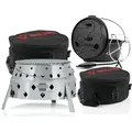 BBQ-Toro 6-teiliges Dutch Oven Set mit Dutch Oven Grill "DOKING", 9 QT Dutch Oven und Zubehör - Schwarz
