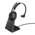 Jabra Evolve2 65 USB-A MS Mono Headset mit Ladestation für Microsoft Teams, schwarz 1000016826