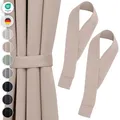 Blumtal Raffhalter für Vorhänge 2X - Vorhang Raffhalter 72x5 cm - waschbare Gardinenhalter Blickdicht - Raffhalter für Gardinen/Gardinen Raffhalter für Verdunkelungsvorhänge & Gardinenschals in Taupe