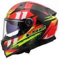 LS2, Integraler Motorradhelm VECTOR II CARBON TANTIC Red H-V Yellow, L