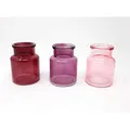Sandra Rich GmbH Glas VASE Bottle Balanced. 3 kleine Flaschen ca 7,5 x 5,5 cm. Fuchsia - ROSA 1166-8-11
