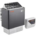VEVOR Saunaofen, 6 kW, 400 V, 3N tragbarer Saunaofen für drinnen & draußen mit 3-Stunden-Timer, digitaler Regler für 5–9 m³ großes Zuhause, gewerbliche Nutzung in Hotel-Spa-Duschen, max. 110 °C