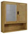 Badspiegelschrank Vicco Liora Bambus 56 x 58 cm mit Spiegel, Model 51648