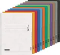 BRUNNEN FACT!plus Schnellhefter A4 Pappe, 12er-Set, Papphefter A4 sortiert in 12 Farben, 375 g/m² Pressspankarton, mit Beschriftungsfeld, Amtsheftung