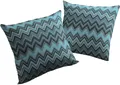 Dekokissen WIRTH "Benewitz" Gr. 3, blau (petrol, gemustert), B:40cm L:60cm