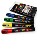 Uni Posca PC-5M Art Marker Paint Pen Set (4) in Plastikmappe