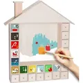 BRUBAKER Wiederverwendbarer Adventskalender zum Befüllen mit 24 Schubladen - DIY Weihnachtskalender zum Bemalen, Basteln und Selbstgestalten - Wei... - Beige