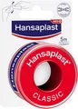 Hansaplast Fixierpflaster Classic (5 m x 2,5 cm), Tapeband zur einfachen und sicheren Fixierung von Wundverbänden, Heftpflaster Rolle mit starker Klebekraft.