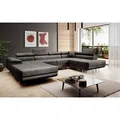 Luxusbetten24 Schlafsofa Designer Sofa Lago, mit Stauraum und Schlaffunktion grau