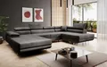 Luxusbetten24 Designer Sofa Lago mit Stauraum und Schlaffunktion | Bezug: Samt | Farbe: Anthrazit | Stellvariante: Rechts