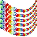 6Pack Bunte Hawaiian Luau Tropical Flower Lei Girland Party Dekorationen Hawa...