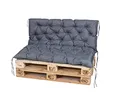 TexDeko® Garden Palettenauflage 120x60cm mit Rückenlehne wasserabweisend UV - beständig Premium Sitzkissen gesteppt für Europaletten Palettenkissen Palettenpolster (Grau)
