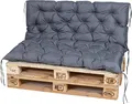 TexDeko Palettenkissen TexDeko-Garden Palettenauflage mit Rückenlehne gesteppt 120x60x50, (Sitzfläche 120x60cm + Rückenlehne 120x50cm)