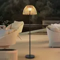 Außenleuchte Lucande, Eligio, dimmbar, Holz, für Terrasse, Bambus, Boho - 150
