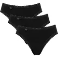 sloggi Taillenslip 24/7 Cotton Lace (3er Pack) mit edler Spitze und flachen Nähten schwarz 38