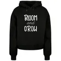 Kapuzenpullover MERCHCODE "Merchcode Damen Ladies Spring - Bloom and grow Oversized Hoody", Damen, Gr. 3XL, schwarz, 100% Baumwolle, mehrfarbig, casual, oversize, ohne Ausschnitt, Langarm, Pullover