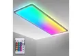 B.K.Licht LED Deckenleuchte BK_PL1555 RGBW Deckenlampe, LED Panel, mit Farbwechsel, Dimmbar, RGB, LED fest integriert, Neutralweiß, Ultraflach, mit Backlight, mit Fernbedienung, Schwarz, 58x20x3 cm