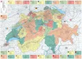 Kümmerly+Frey Schweiz, Karte politisch Poster 1:275.000: Landkarte mit Kantonen, Bezirken und Gemeinden (Kümmerly+Frey Thematische Karte)