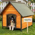 zooprinz Hundehütte Luna Klappdach Lamellen Kiefernholz Wetterfest 99x87x82,5cm (BxHxT)