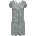 Only Damen Kleid onlBERA BACK LACE UP Grün White Flowers XS