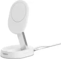 Belkin BoostCharge Pro - Kabelloses Ladegerät - magnetisch, wandelbar, mit Qi2 - 15 Watt - 3 A - Fast Charge - weiß (WIA008BTWH)