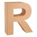 GLOREX 6 2029 118 - Papp - Buchstabe R, Buchstabe aus brauner Pappe, ca. 17,5 X 5,5 cm groß, zum bemalen und bekleben, für Serviettentechnik und Décopatch, ideal als Dekoration