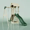 Spielturm Göteborg Aus Holz In Grünkinderschaukel - Polarplay