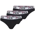 Fila Brasilslip WOMAN BRAZILIAN SLIP (3er Pack) mit elastischem Logobund schwarz S