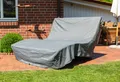 Waldsofa Classic mit Auflage, Kissen und Schutzhülle, WPC-Latten, Wellenliege