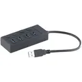 Xystec USB 3 Verteiler: USB-3.0-Hub mit 4 Ports, einzeln schaltbar, bis 5 Gbit/s