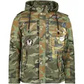Rock Rebel by EMP Herren camouflage Übergangsjacke mit Print und Patches M - M