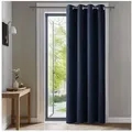 Deconovo Verdunkelungsvorhang Blickdichter Vorhang mit Ösen Gardinen Wohnzimmer 1 Stück, Verdunkelung Lärmschutz Thermogardine Dicke Vorhänge Kälteschutz blau 140 cm x 260 cm