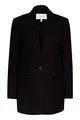 b.young BYDANTA Damen Blazer Longblazer Jacke mit Reverskragen und Knopf Regular Fit mit Stretch langer Schnitt, Größe:38, Farbe:Black (200451)