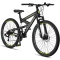 Licorne Bike Strong 2D Premium Mountainbike Shimano,Farbe:Schwarz/Lime;Zoll:29.00 - Schwarz
