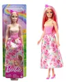Barbie Royal-Puppe mit Haaren in Pink und Blond (pink, Rock mit Schmetterlingsmuster und Zubehör)