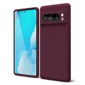 oakxco für Google Pixel 8 Pro Hülle Silikon mit Kameraschutz, Dünn Bunt Gummi Einfarbig Schutz Handyhülle, Slim Weich Matt Handy Hülle, Cute Elegant Schutzhülle für Mädchen Männer, Weinrot Bordeaux