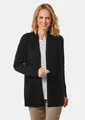 GOLDNER Strickjacke Kurzgröße: Langarm Cardigan aus Merino Damen Indoorjacke lang, offen tragbar, Langarm, weich, hüftbedeckend