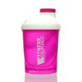 Fitnesskaufhaus Ladyline Shaker  300ml Pink Weiss Protein Mixer Schüttelbecher