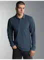 Trigema Poloshirt TRIGEMA Langarm Poloshirt mit Armbündchen (1-tlg)