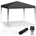 WOLTU Pavillon Pop-Up wasserdichter Faltpavillon Sonnenschutz Event Pavillon Gartenpavillon auf Terrasse Camping Festival Pagodenzelt aus Oxford Metallrahmen 3 x 3 m Anthrazit