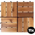 Linder Exclusiv Set Akazie Holzfliesen, Akazien-Terrassenfliesen 30x30 cm 11er Set - Braun