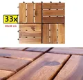 33x LEX Holzfliesen Akazienfliesen 3m² Terrasse Balkon Klickfliesen Latten 30x30