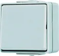 JUNG Wippschalter Aus 2-polig 602W WG600 | Aufputz | LED beleuchtet | IP44 | Duroplast | grau RAL 7035