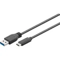 USB 3.2 Gen 1 Kabel, USB-A Stecker > USB-C Stecker schwarz, 1 Meter