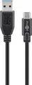 Goobay® USB-C™-auf-USB-A-Kabel, 1 m, schwarz 15 W, 3 A, 5 Gbit/s, USB 3.0